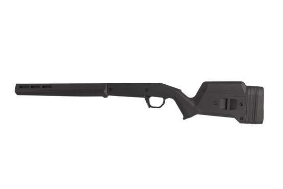 Magpul black Hunter short action Ruger American stock features a wide foreend that accepts your favorite M-LOK accessories